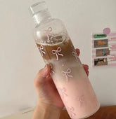 Water Bottle with Pink Bow Design