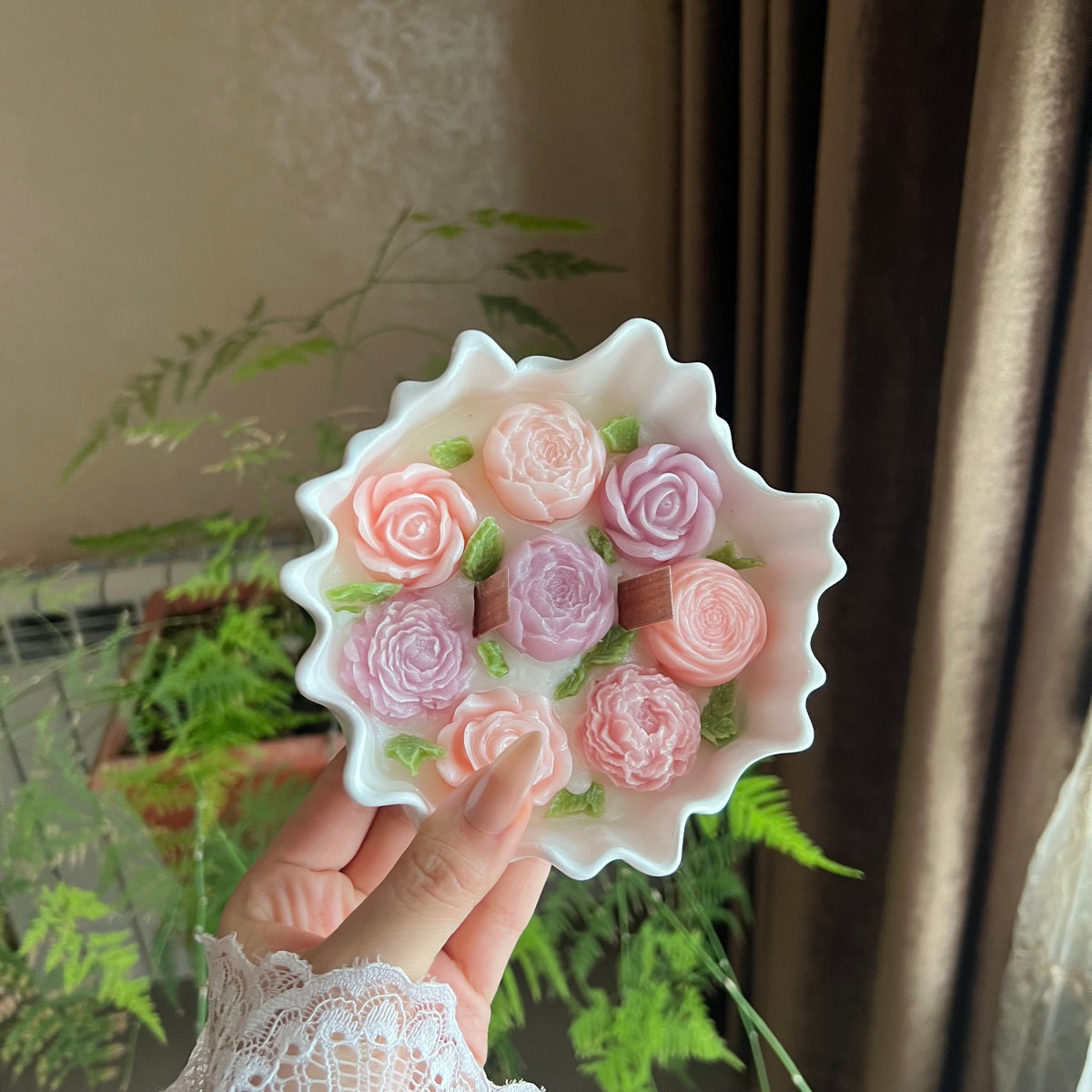 صحن مشرشف حجم صغير بالشمع