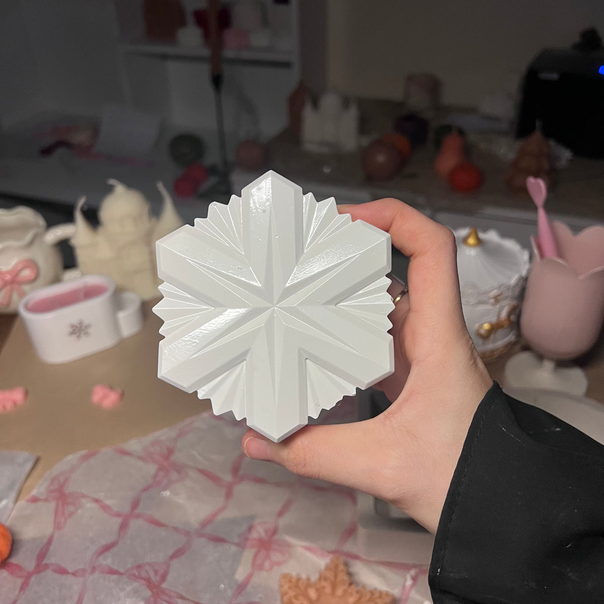 Snowflake candle jar