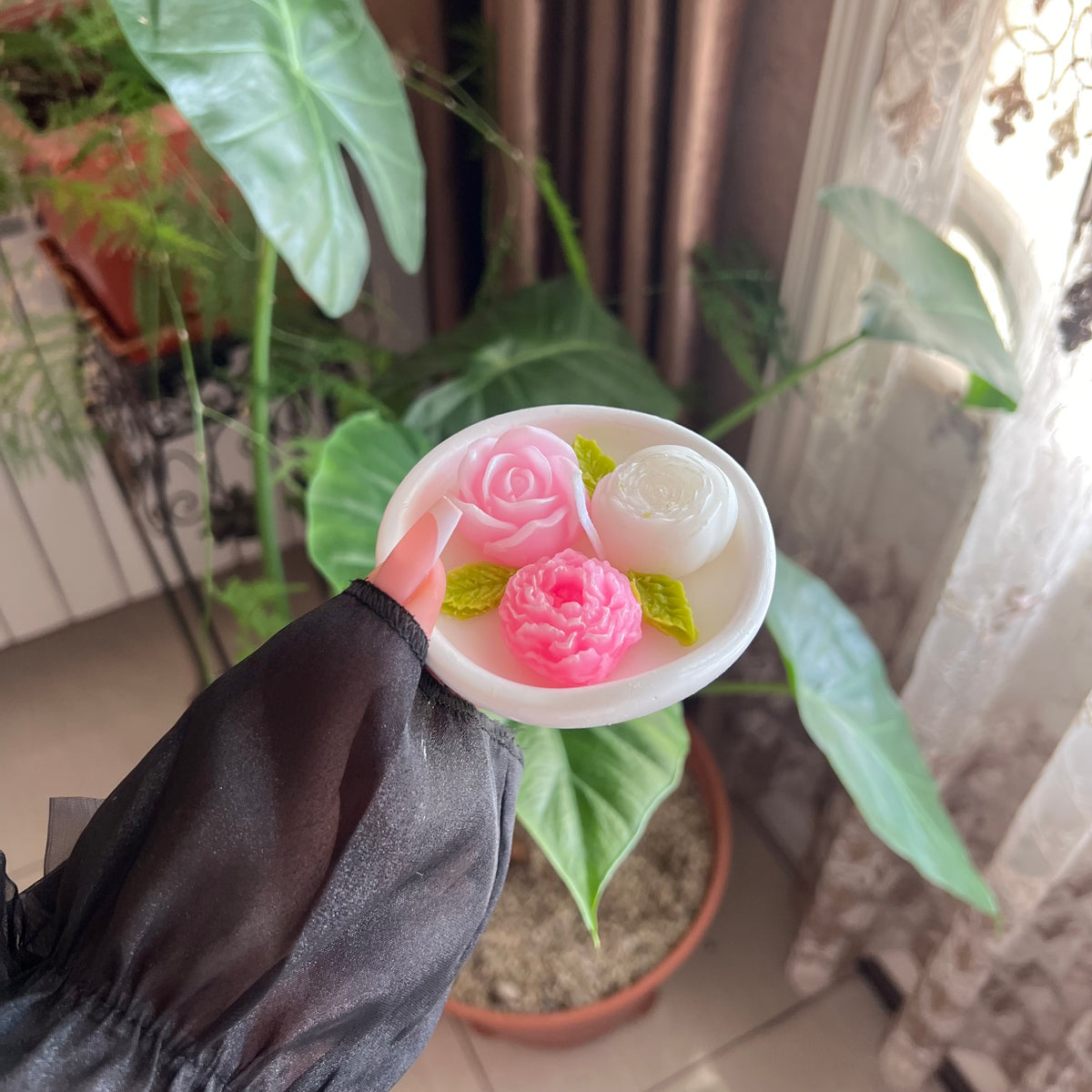 توزيعات ورد شمع معطر 
‎