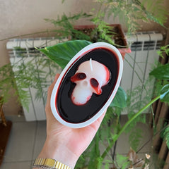 Crimson Skull Candle
