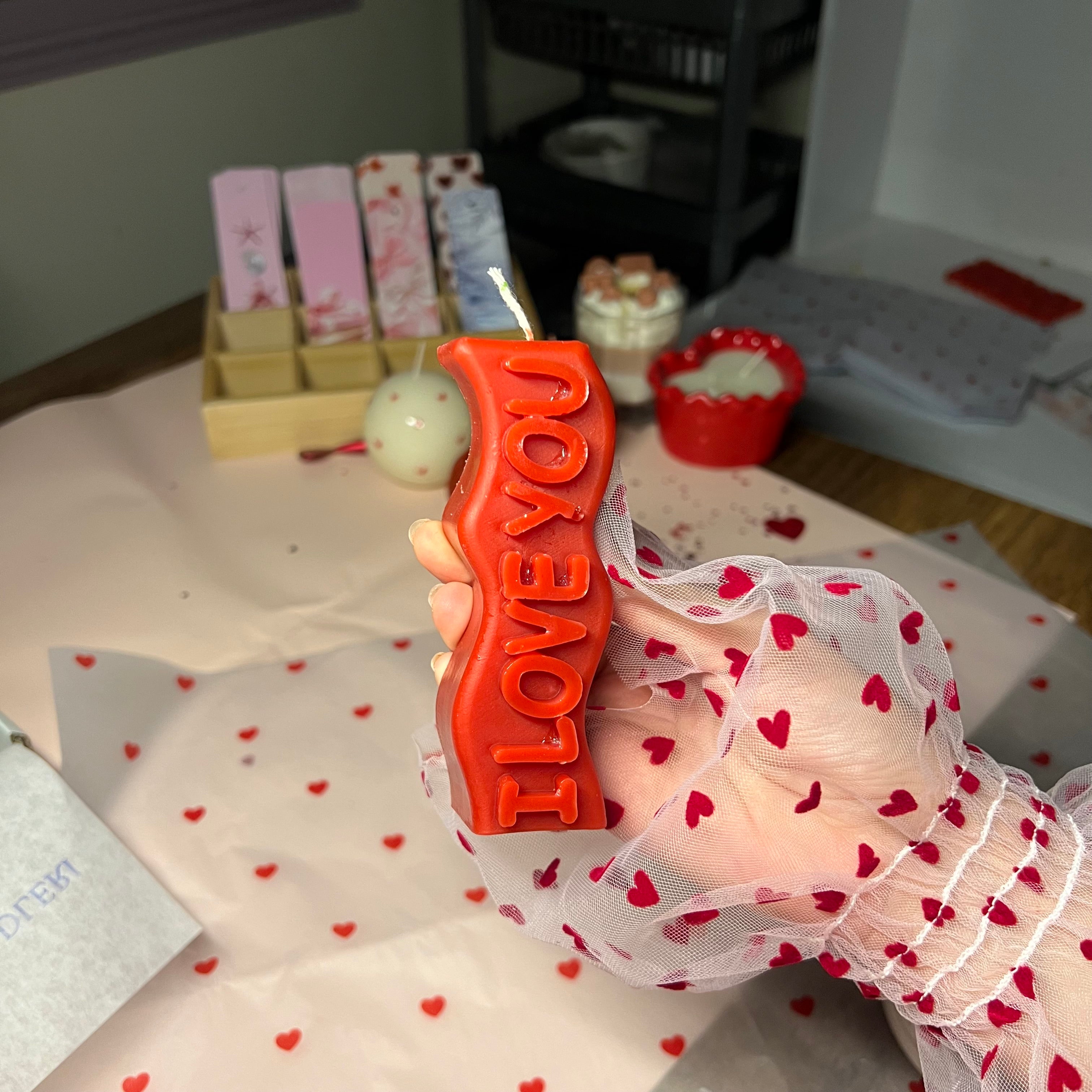 I love you candle