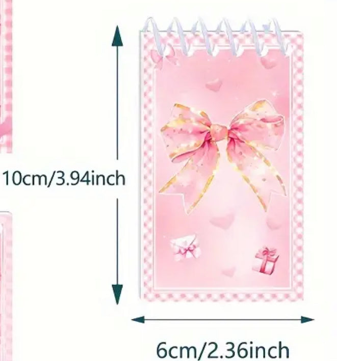 Mini Spiral Notebooks - Princess Theme Bows