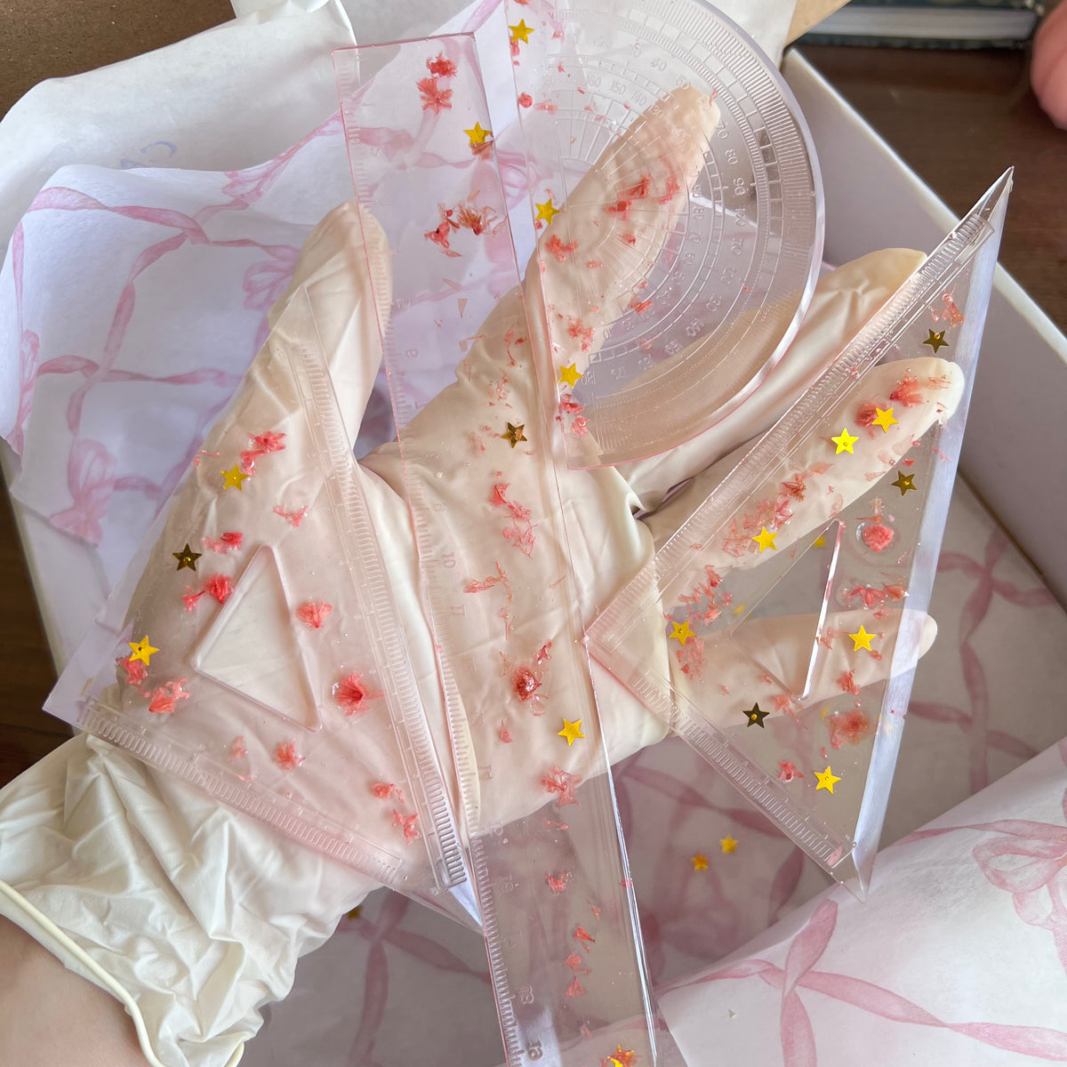 4pcs Ruler Resin hand made